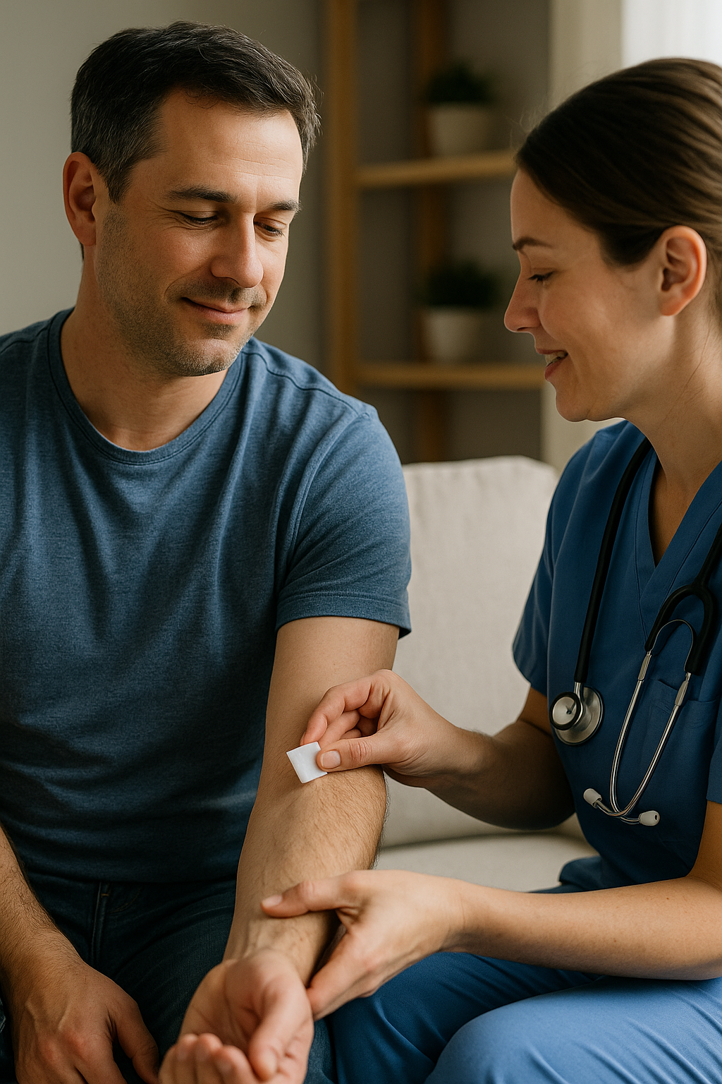 Ápolónő idős pácienssel